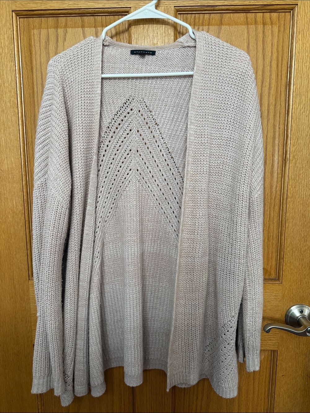Staccato Blush Open-Front Knit Cardigan